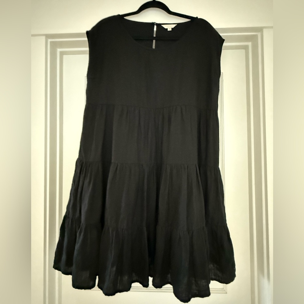 Black Linen Sleeveless Dress Voloshin